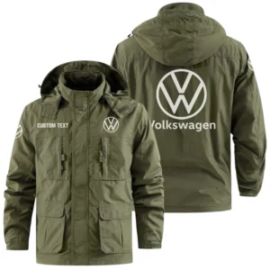 Volkswagen Exclusive Logo Windbreaker Jacket Hooded Detachable, Outdoor Jacket Multi Pockets, Custom Name HIDI180325Y26WMPVOL