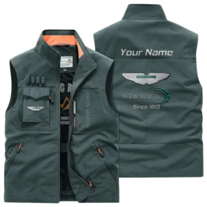Aston Martin Multi Pocket Vest Sleeveless Men Outdoor Vest Lightweight Custom Name TN170425Y39MPVCT1ASM