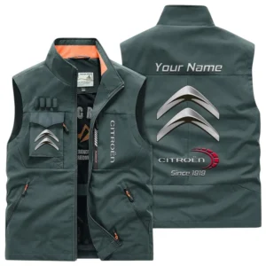 Citroen Multi Pocket Vest Sleeveless Men Outdoor Vest Lightweight Custom Name TN170425Y39MPVCT1CIT