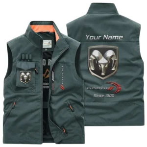 Dodge Multi Pocket Vest Sleeveless Men Outdoor Vest Lightweight Custom Name TN170425Y39MPVCT1DOD