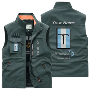 De Tomaso Multi Pocket Vest Sleeveless Men Outdoor Vest Lightweight Custom Name TN170425Y39MPVCT1DTO