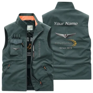 Honda Gold Wing Multi Pocket Vest Sleeveless Men Outdoor Vest Lightweight Custom Name TN170425Y39MPVCT1HGW