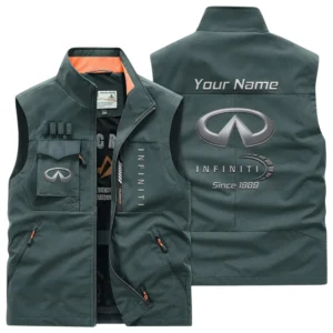Infiniti Multi Pocket Vest Sleeveless Men Outdoor Vest Lightweight Custom Name TN170425Y39MPVCT1INF