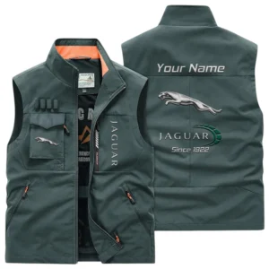 Jaguar Multi Pocket Vest Sleeveless Men Outdoor Vest Lightweight Custom Name TN170425Y39MPVCT1JAG