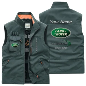 Land Rover Multi Pocket Vest Sleeveless Men Outdoor Vest Lightweight Custom Name TN170425Y39MPVCT1LAR