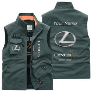 Lexus Multi Pocket Vest Sleeveless Men Outdoor Vest Lightweight Custom Name TN170425Y39MPVCT1LEX