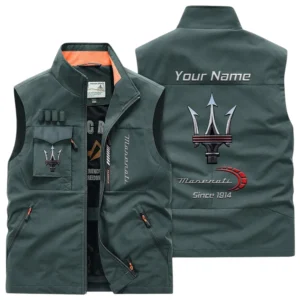 Maserati Multi Pocket Vest Sleeveless Men Outdoor Vest Lightweight Custom Name TN170425Y39MPVCT1MAS