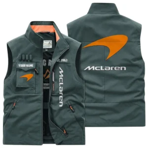 McLaren Multi Pocket Vest Sleeveless Men Outdoor Vest Lightweight Custom Name TN170425Y39MPVCT1MCL