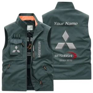 Mitsubishi Multi Pocket Vest Sleeveless Men Outdoor Vest Lightweight Custom Name TN170425Y39MPVCT1MIT