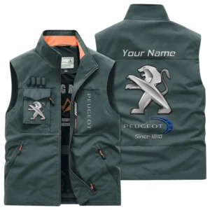 Peugeot Multi Pocket Vest Sleeveless Men Outdoor Vest Lightweight Custom Name TN170425Y39MPVCT1PEU