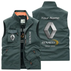 Renault Multi Pocket Vest Sleeveless Men Outdoor Vest Lightweight Custom Name TN170425Y39MPVCT1REN