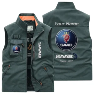 Saab Multi Pocket Vest Sleeveless Men Outdoor Vest Lightweight Custom Name TN170425Y39MPVCT1SAA