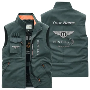 Bentley Multi Pocket Vest Sleeveless Men Outdoor Vest Lightweight Custom Name TN170425Y39MPVCT1TLE