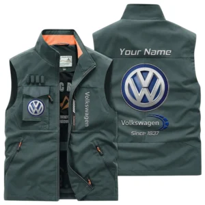 Volkswagen Multi Pocket Vest Sleeveless Men Outdoor Vest Lightweight Custom Name TN170425Y39MPVCT1VOL
