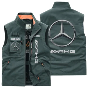 Mercedes AMG Multi Pocket Vest Sleeveless Men Outdoor Vest Lightweight Custom Name TN170425Y39MPVCT2AMG