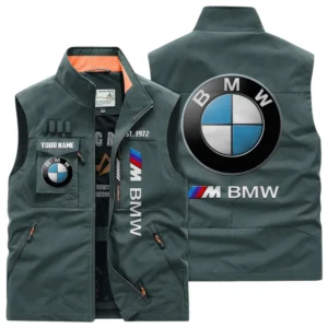 BMW M Motorsport Racing Multi Pocket Vest Sleeveless Men Outdoor Vest Lightweight Custom Name TN170425Y39MPVCT2BMM