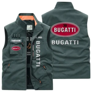 Bugatti Multi Pocket Vest Sleeveless Men Outdoor Vest Lightweight Custom Name TN170425Y39MPVCT2BUG