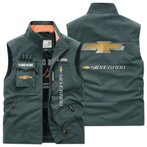 Chevrolet Silverado Multi Pocket Vest Sleeveless Men Outdoor Vest Lightweight Custom Name TN170425Y39MPVCT2CHS
