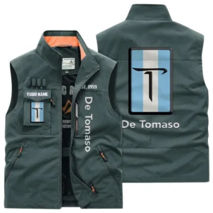 De Tomaso Multi Pocket Vest Sleeveless Men Outdoor Vest Lightweight Custom Name TN170425Y39MPVCT2DTO
