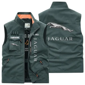 Jaguar Multi Pocket Vest Sleeveless Men Outdoor Vest Lightweight Custom Name TN170425Y39MPVCT2JAG