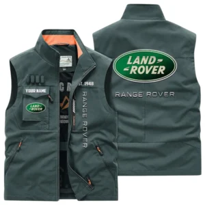 Land Rover Multi Pocket Vest Sleeveless Men Outdoor Vest Lightweight Custom Name TN170425Y39MPVCT2LAR