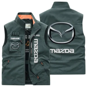 Mazda Multi Pocket Vest Sleeveless Men Outdoor Vest Lightweight Custom Name TN170425Y39MPVCT2MAZ