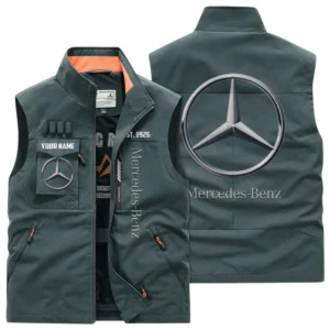 Mercedes-Benz Multi Pocket Vest Sleeveless Men Outdoor Vest Lightweight Custom Name TN170425Y39MPVCT2MEB
