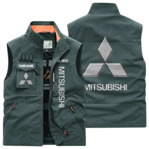 Mitsubishi Multi Pocket Vest Sleeveless Men Outdoor Vest Lightweight Custom Name TN170425Y39MPVCT2MIT
