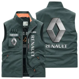 Renault Multi Pocket Vest Sleeveless Men Outdoor Vest Lightweight Custom Name TN170425Y39MPVCT2REN