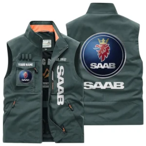 Saab Multi Pocket Vest Sleeveless Men Outdoor Vest Lightweight Custom Name TN170425Y39MPVCT2SAA