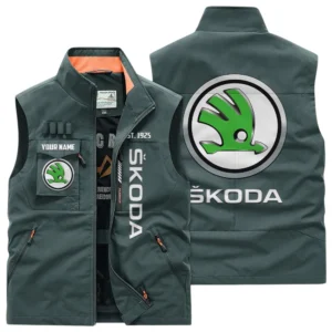Skoda Multi Pocket Vest Sleeveless Men Outdoor Vest Lightweight Custom Name TN170425Y39MPVCT2SKO