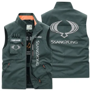 SsangYong Motor Multi Pocket Vest Sleeveless Men Outdoor Vest Lightweight Custom Name TN170425Y39MPVCT2SSA