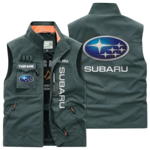 Subaru Multi Pocket Vest Sleeveless Men Outdoor Vest Lightweight Custom Name TN170425Y39MPVCT2SUB