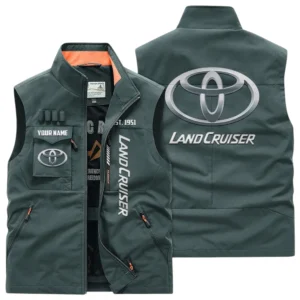 Toyota Land Cruiser Multi Pocket Vest Sleeveless Men Outdoor Vest Lightweight Custom Name TN170425Y39MPVCT2TOY