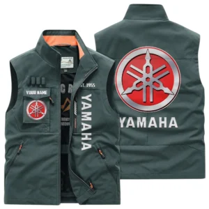 Yamaha Multi Pocket Vest Sleeveless Men Outdoor Vest Lightweight Custom Name TN170425Y39MPVCT2YMH