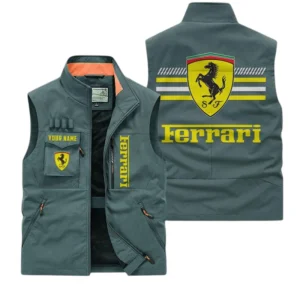 Ferrari Multi Pocket Vest Sleeveless Men Outdoor Vest Lightweight Custom Name For Fans TN190425Y39MPVCT1FER