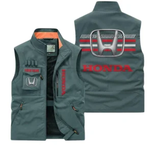 Honda Multi Pocket Vest Sleeveless Men Outdoor Vest Lightweight Custom Name For Fans TN190425Y39MPVCT1HON