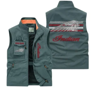 Indian Motorcycle Multi Pocket Vest Sleeveless Men Outdoor Vest Lightweight Custom Name For Fans TN190425Y39MPVCT1INM