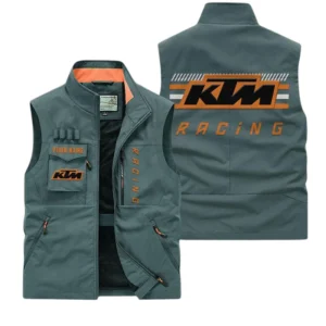 KTM Racing Multi Pocket Vest Sleeveless Men Outdoor Vest Lightweight Custom Name For Fans TN190425Y39MPVCT1KTM