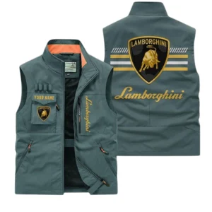 Lamborghini Multi Pocket Vest Sleeveless Men Outdoor Vest Lightweight Custom Name For Fans TN190425Y39MPVCT1LAM