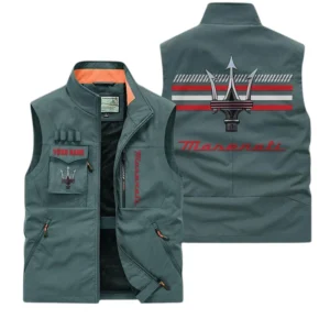 Maserati Multi Pocket Vest Sleeveless Men Outdoor Vest Lightweight Custom Name For Fans TN190425Y39MPVCT1MAS