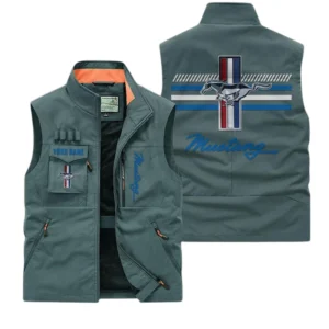 Ford Mustang Multi Pocket Vest Sleeveless Men Outdoor Vest Lightweight Custom Name For Fans TN190425Y39MPVCT1MUS