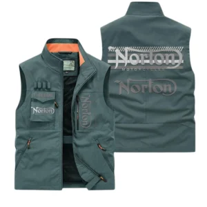 Norton Motorcycle Multi Pocket Vest Sleeveless Men Outdoor Vest Lightweight Custom Name For Fans TN190425Y39MPVCT1NOM