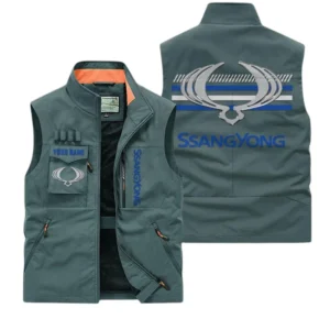 SsangYong Motor Multi Pocket Vest Sleeveless Men Outdoor Vest Lightweight Custom Name For Fans TN190425Y39MPVCT1SSA