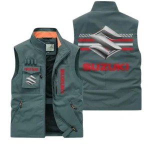 Suzuki Multi Pocket Vest Sleeveless Men Outdoor Vest Lightweight Custom Name For Fans TN190425Y39MPVCT1SUZ