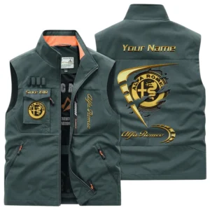 Alfa Romeo Multi Pocket Vest Sleeveless Men Outdoor Vest Lightweight Custom Name For Fans TN220425Y39MPVCT1ALR