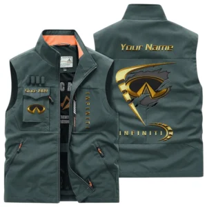 Infiniti Multi Pocket Vest Sleeveless Men Outdoor Vest Lightweight Custom Name For Fans TN230425Y39MPVCT1INF