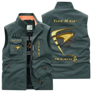 McLaren Multi Pocket Vest Sleeveless Men Outdoor Vest Lightweight Custom Name For Fans TN230425Y39MPVCT1MCL