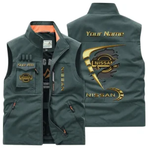Nissan Multi Pocket Vest Sleeveless Men Outdoor Vest Lightweight Custom Name For Fans TN230425Y39MPVCT1NIS