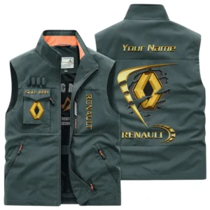 Renault Multi Pocket Vest Sleeveless Men Outdoor Vest Lightweight Custom Name For Fans TN230425Y39MPVCT1REN